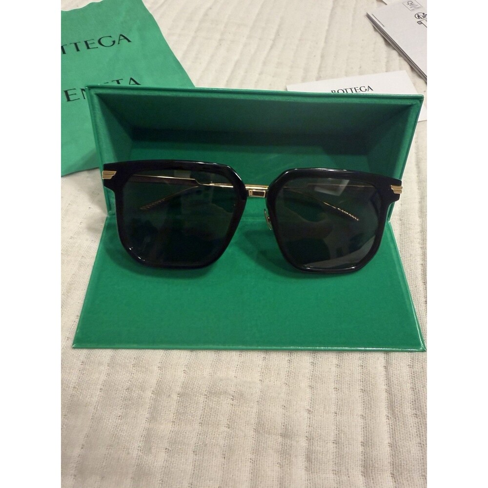 Bottega Veneta Women's Square Black Designer Sunglasses